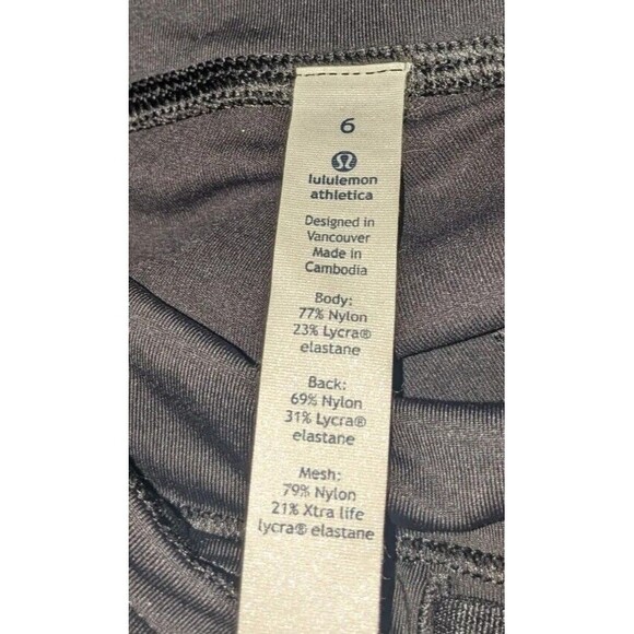 Lululemon Home Stretch Crop Black BLK Luxtreme 19" Women's Sz 6 LW6AEDS Leggings - Picture 2 of 9